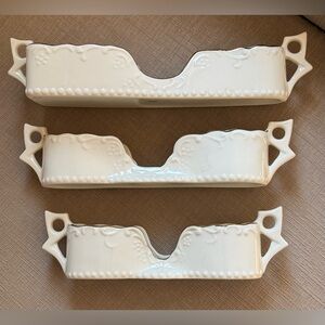 Vintage Servers Caddies Utensils White Porcelain Flatware Holder.Japan